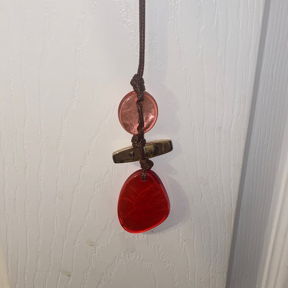 Red and Brown Pendant Necklace